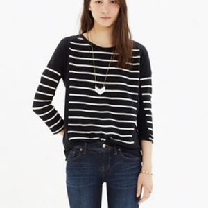 Madewell Black And White Drapey Sweater